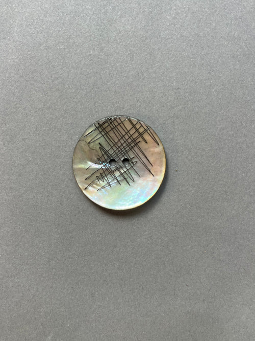 Acoya natural shell etched design button SP Haberdashery Auckland  NZ
