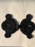 Black Rayon Frog fastener 14cm SP Haberdashery Auckland NZ