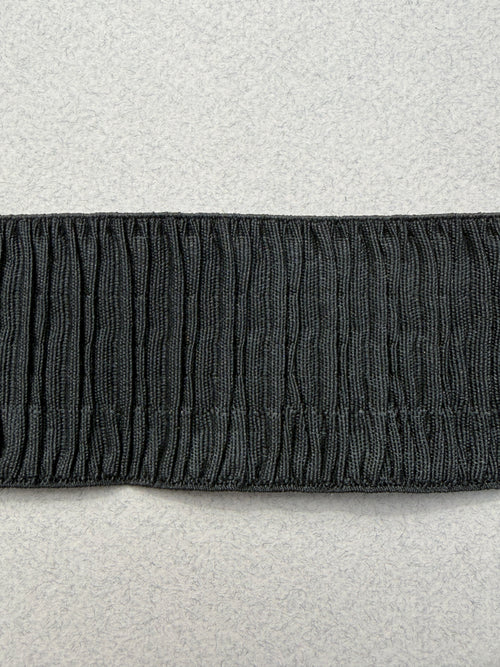 Black Ruffled Elastic 60mm SP Haberdashery Auckland NZ