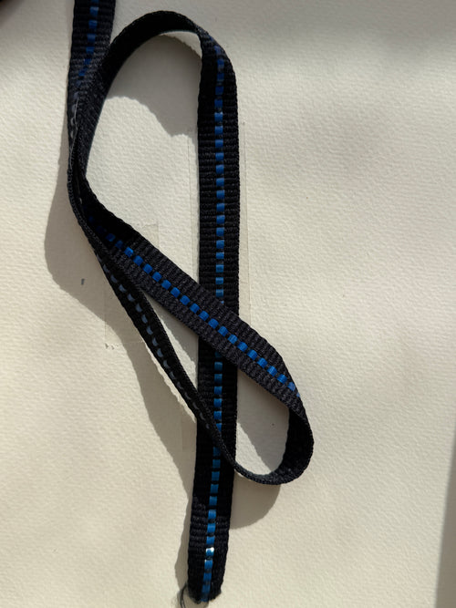 Black and blue woven braid 12mm SP Haberdashery Auckland NZ