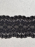 Black elastic  floral scallop edge 50mm wide  SP Haberdashery Auckland NZ