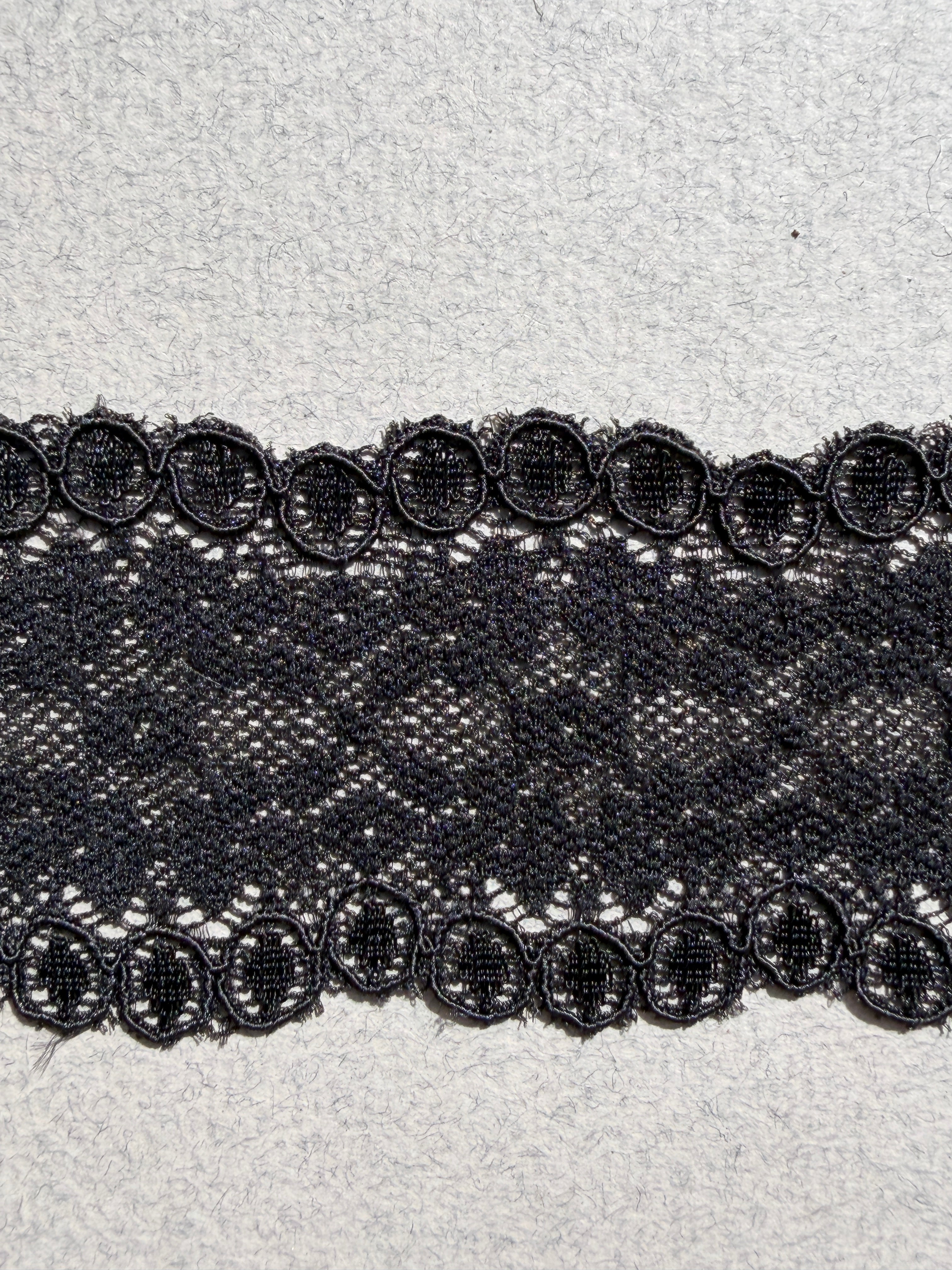 Black elastic  floral scallop edge 50mm wide  SP Haberdashery Auckland NZ