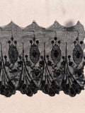 Black Lace trim with sequins 170mm wide SP Haberdashery Auckland NZ