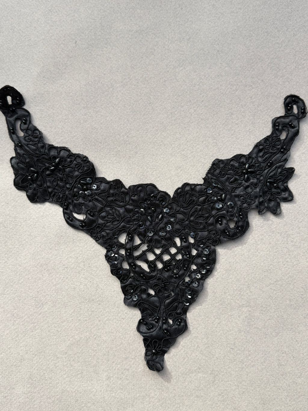 Black satin embroidered applique SP aberdashery Auckland NZ