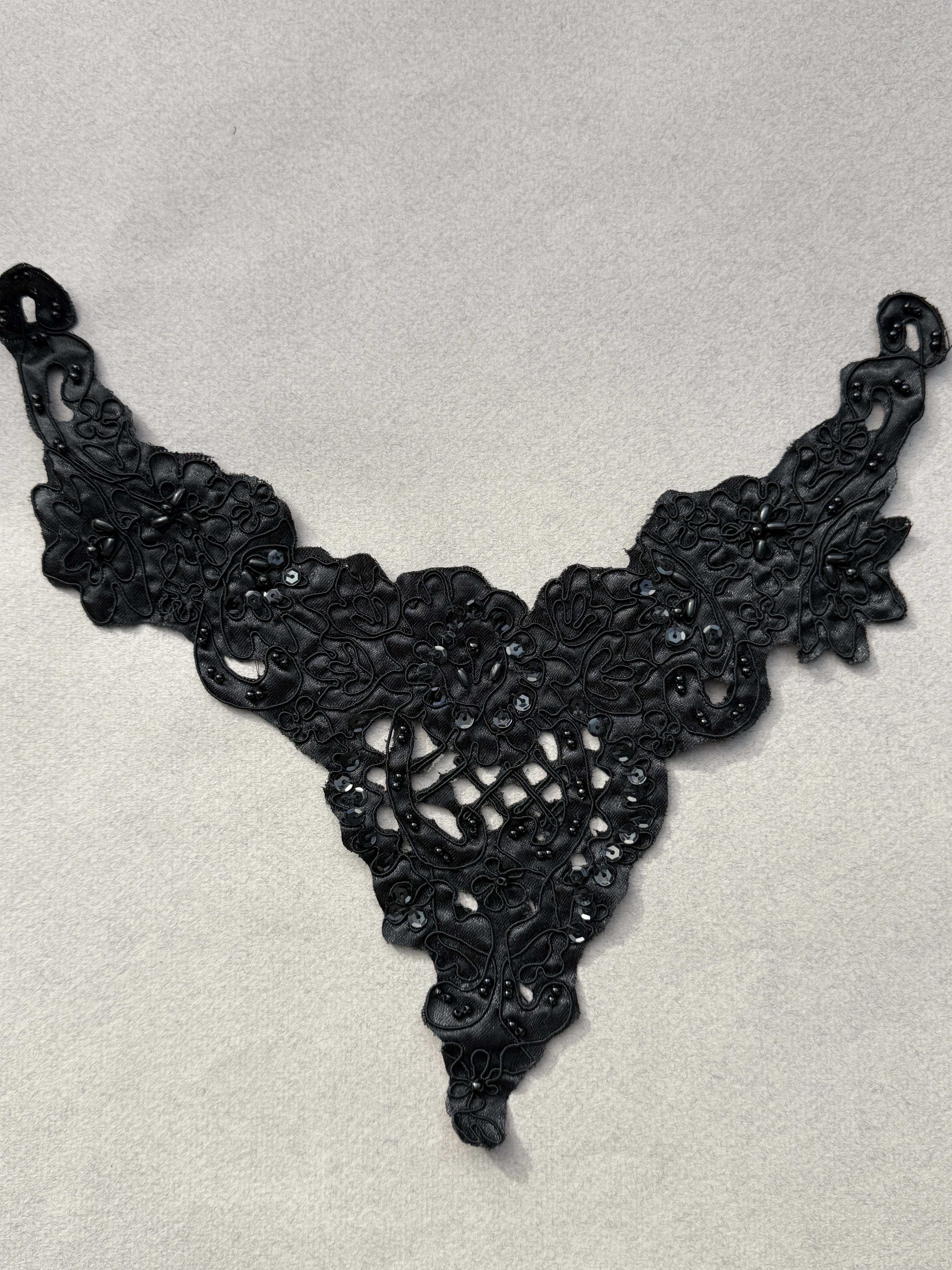 Black satin embroidered applique SP aberdashery Auckland NZ