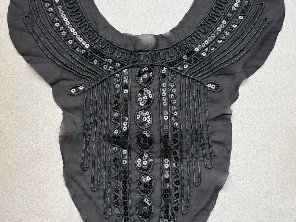 Black sequin embroidered trim SP Haberdashery Auckland NZ