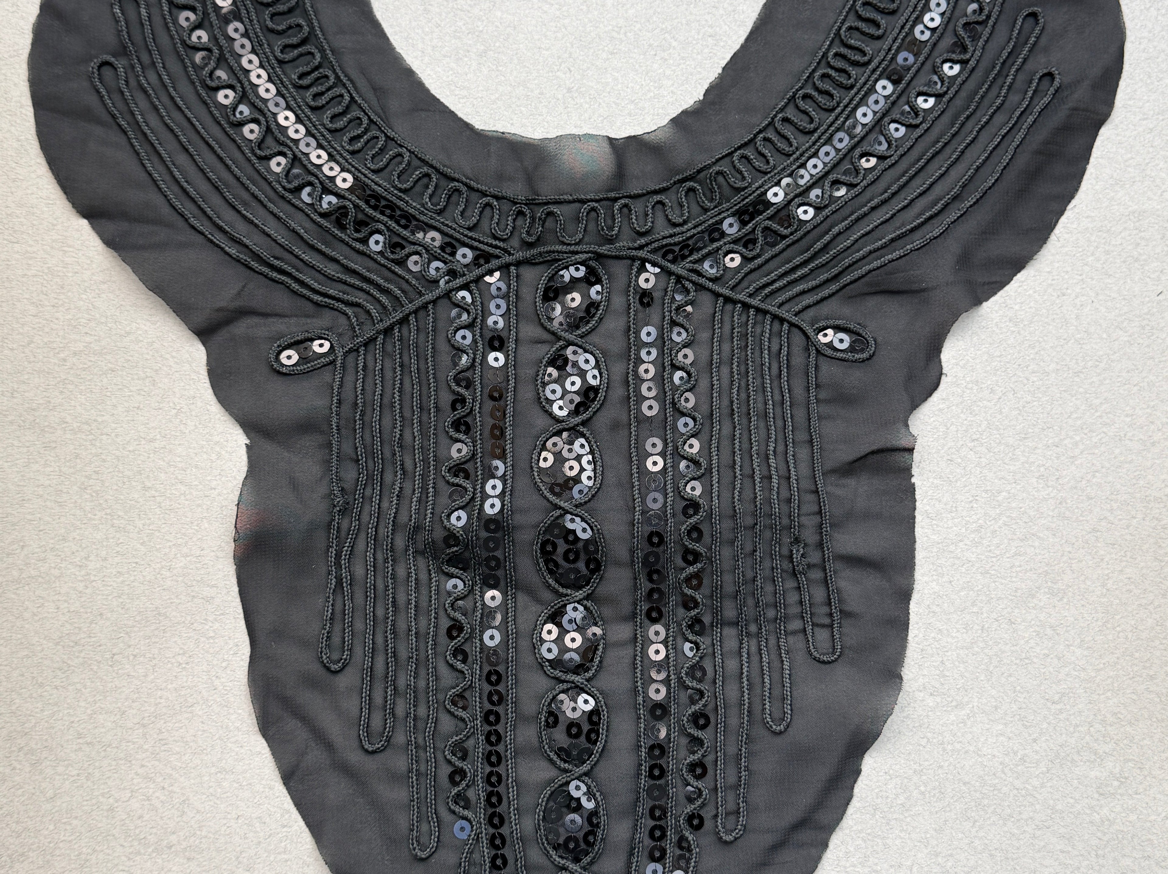 Black sequin embroidered trim SP Haberdashery Auckland NZ