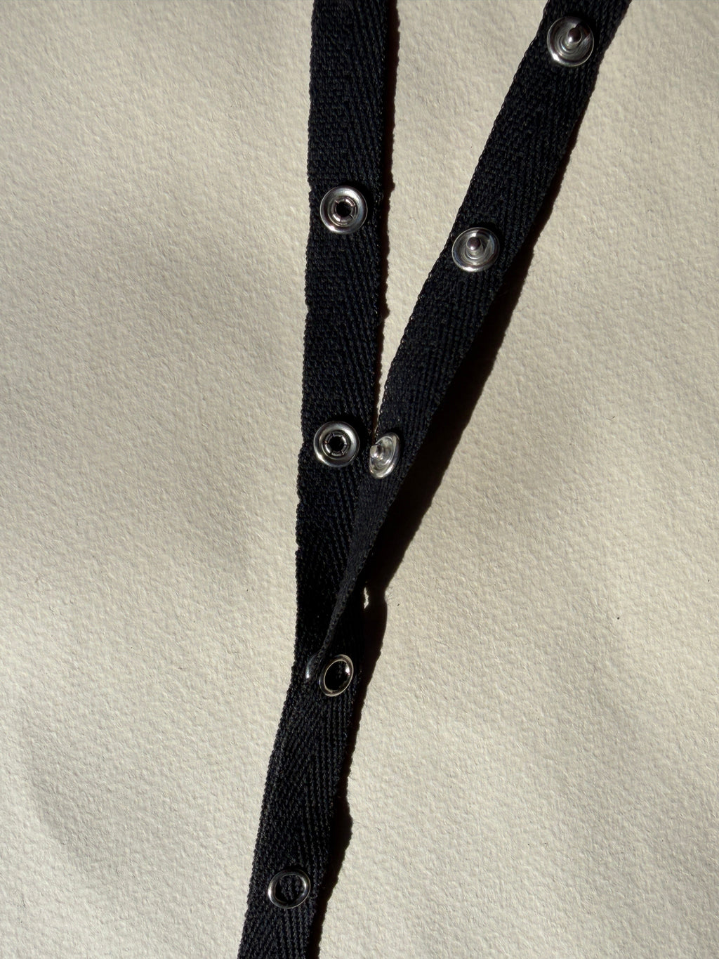 Black cotton silver snap tape 10mm