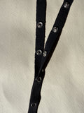 Black cotton silver snap tape 10mm