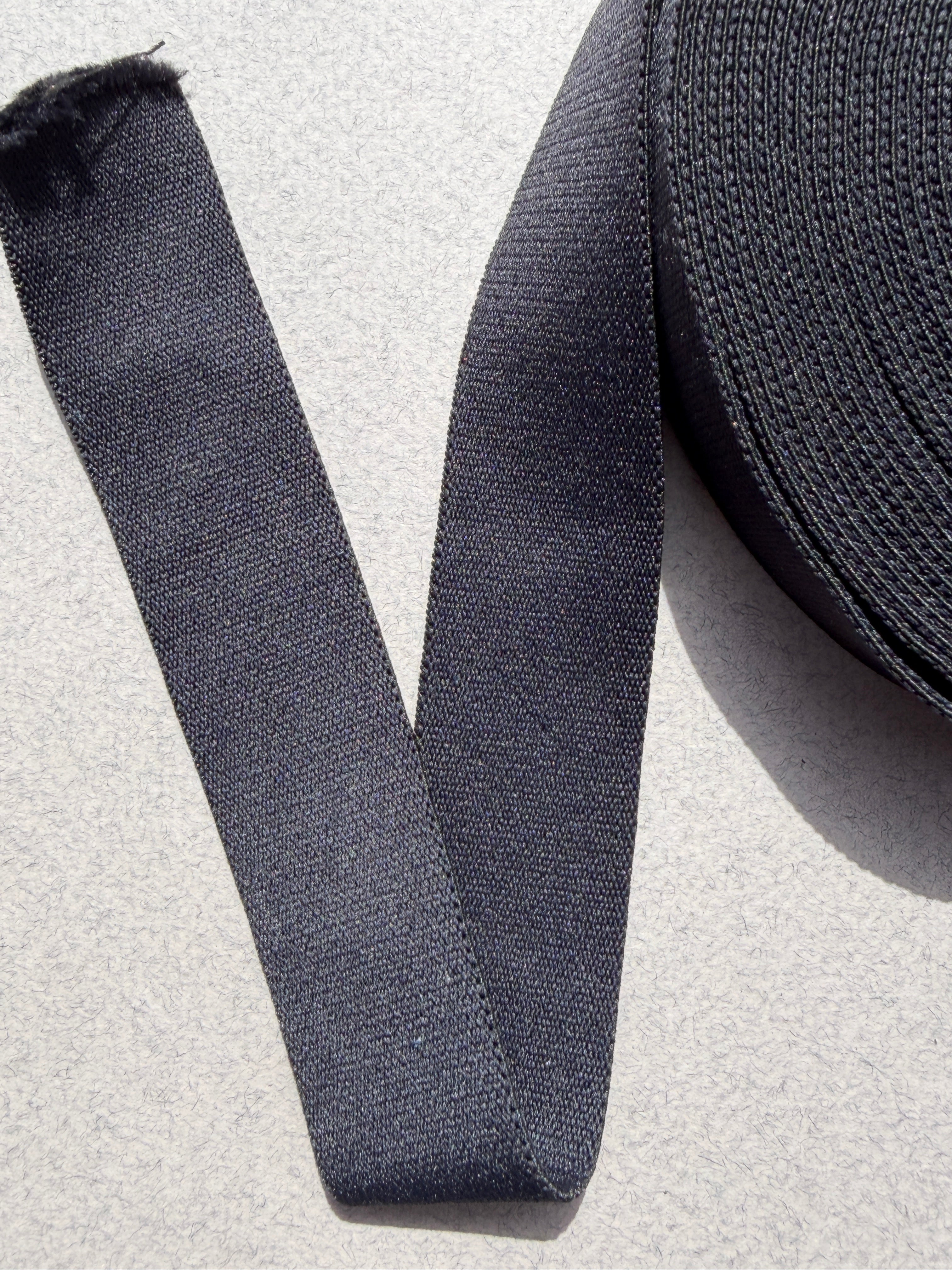 Black elastic soft microfibre 30mm wide 50metre per roll SP Haberdashery Auckland NZ
