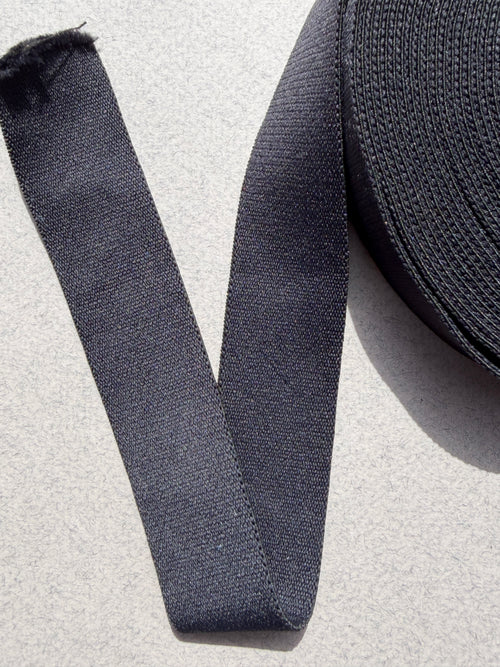 Black elastic soft microfibre 30mm wide 50metre per roll SP Haberdashery Auckland NZ