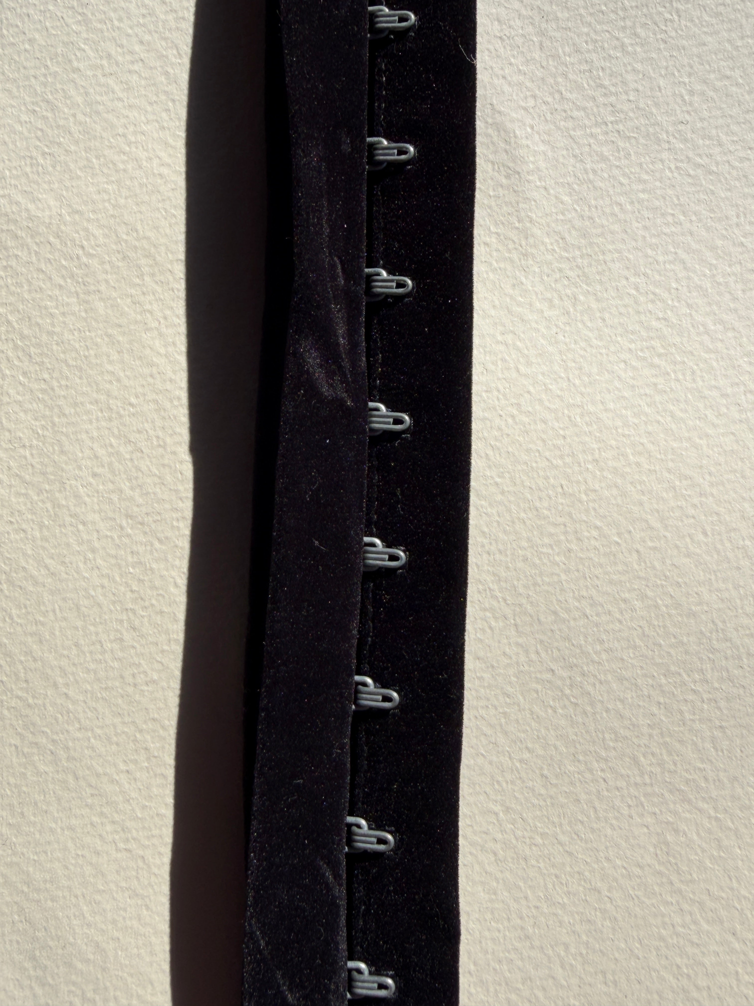 Black velvet hook and eye tape 30mm SP Haberdashery Auckland NZ