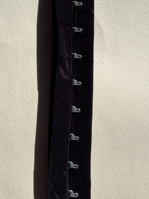 Black velvet hook and eye tape 30mm SP Haberdashery Auckland NZ