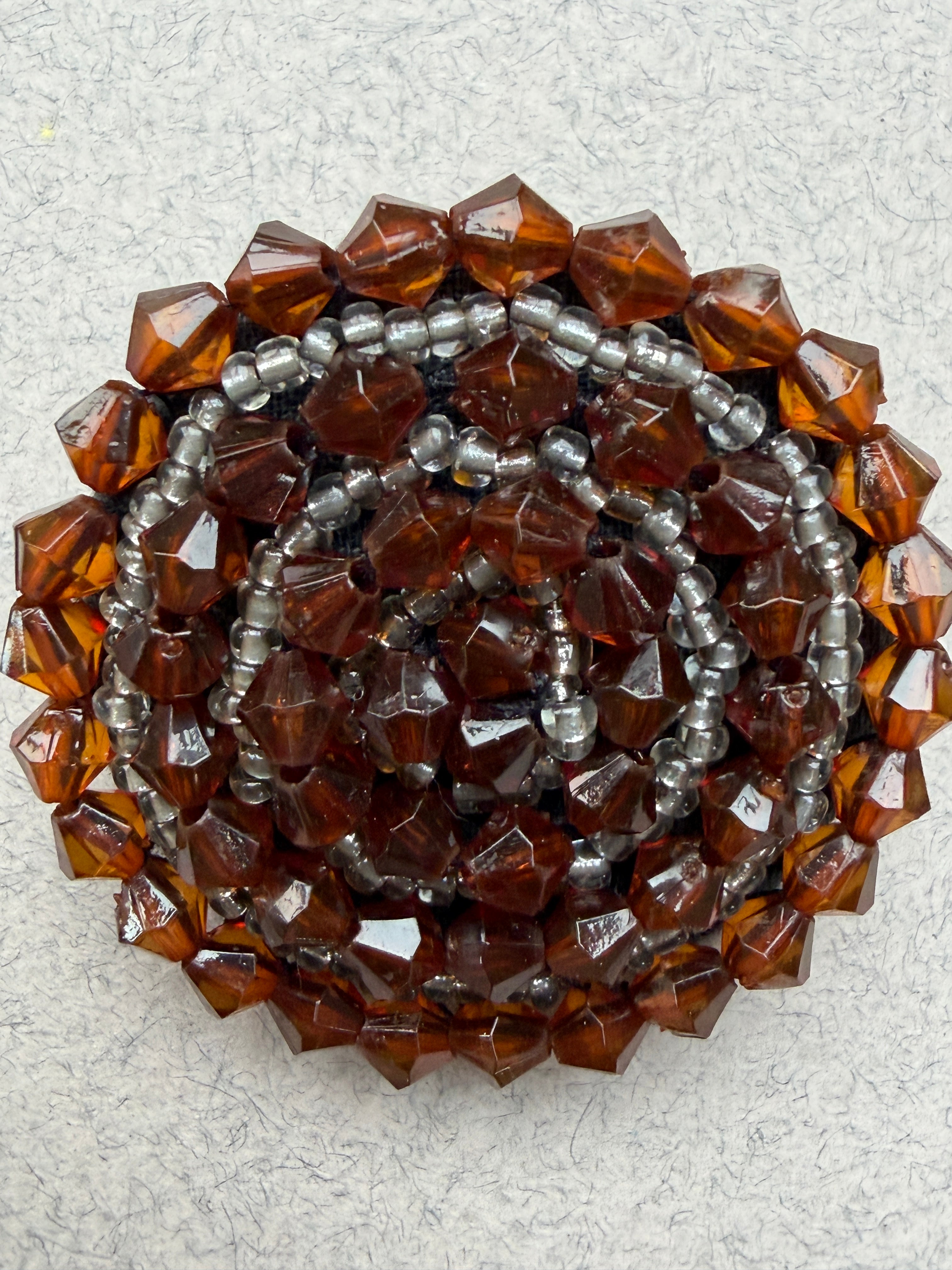 Brown beaded shank button  SP Haberdashery Auckland NZ