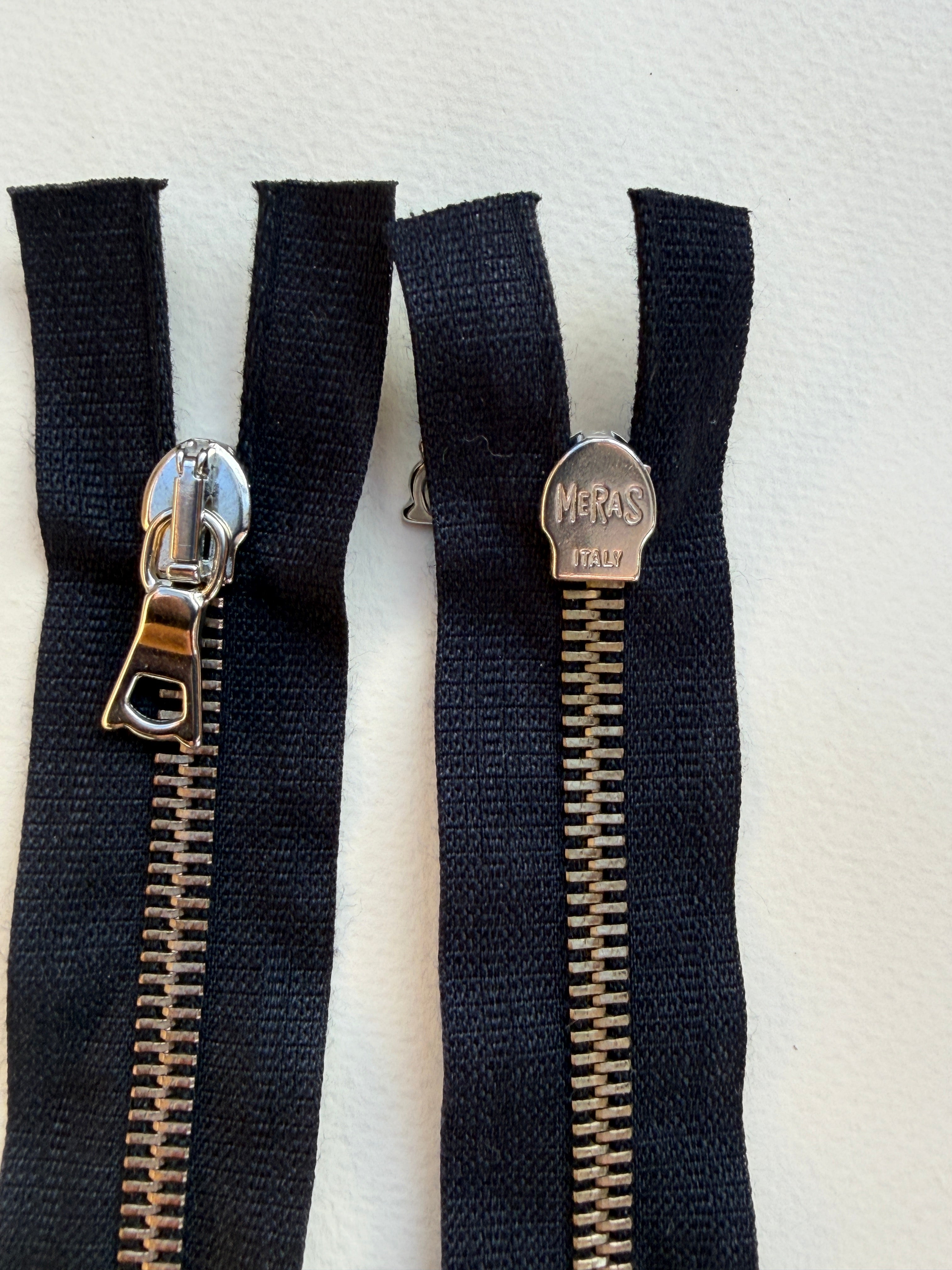  Close up Meras open end two way metal zip gun metal 58cm SP Haberdashery Auckland NZ