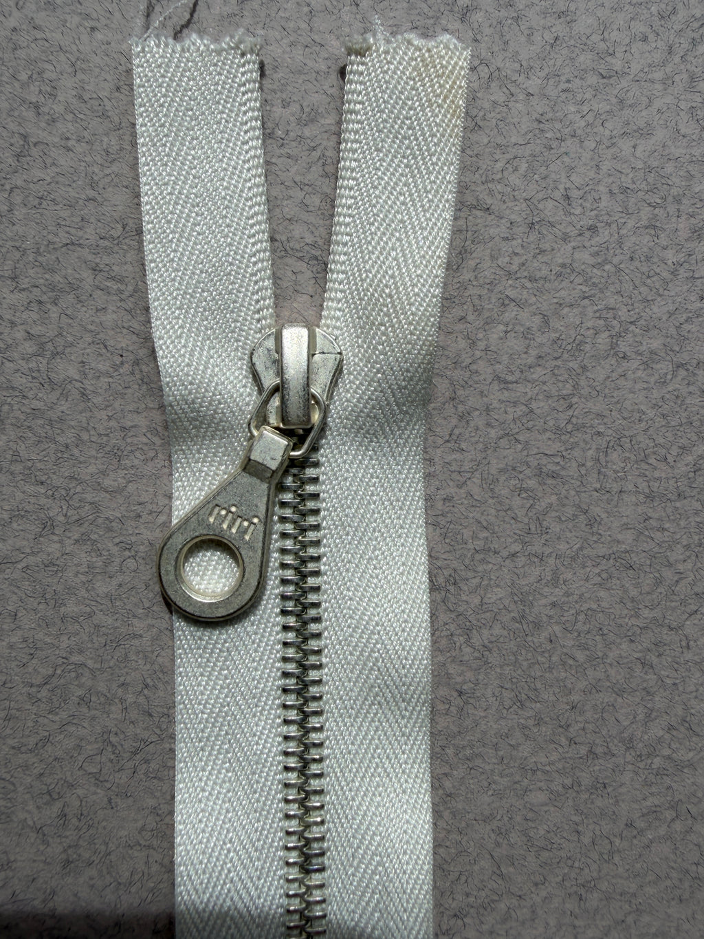 Close up Riri   closed end metal  white nickel Zip 17cm SP Haberdashery Auckland NZ