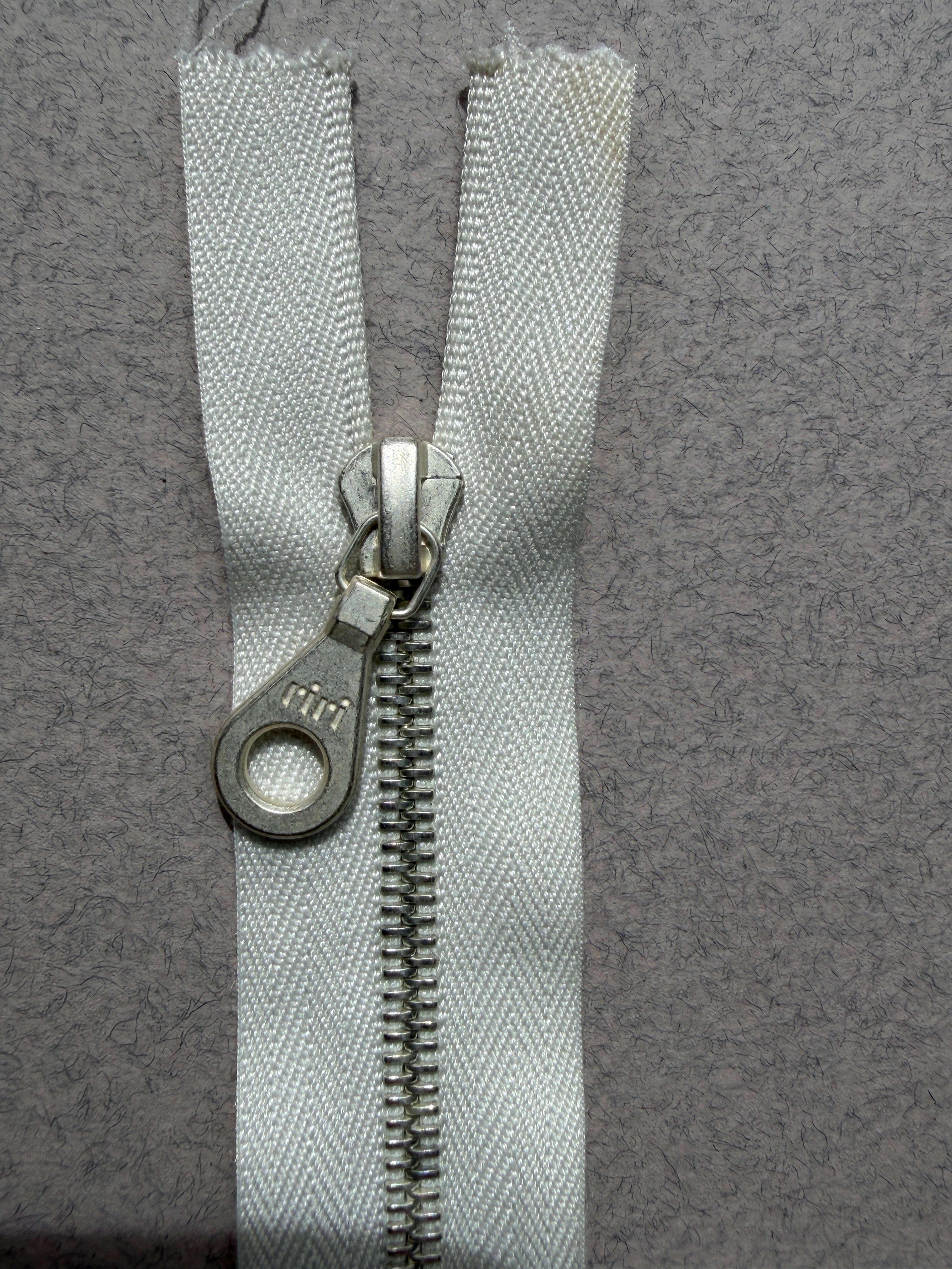 Close up Riri   closed end metal  white nickel Zip 17cm SP Haberdashery Auckland NZ
