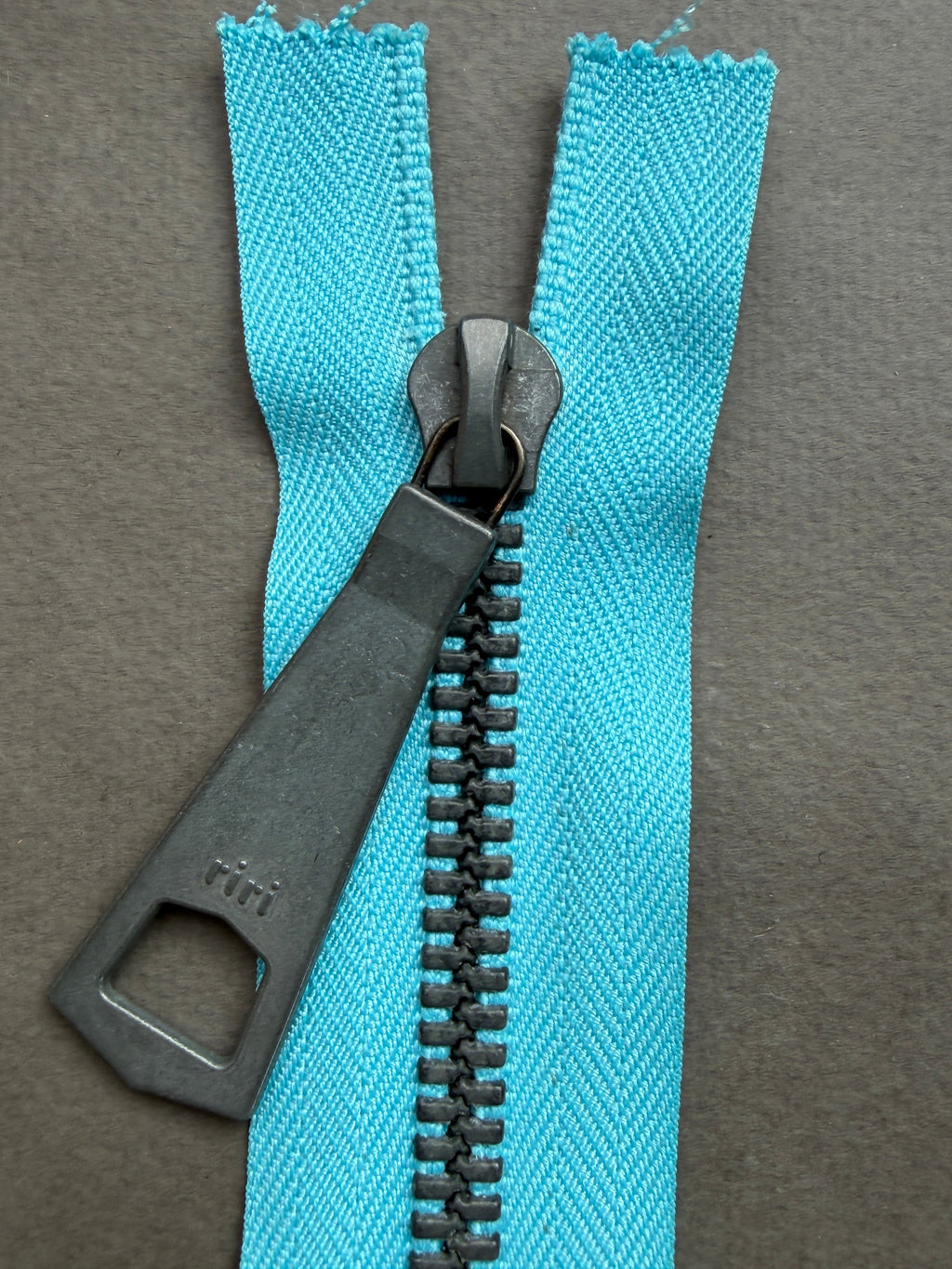Close up Riri open end metal blue zip  19cm SP Haberdashery Auckland NZ