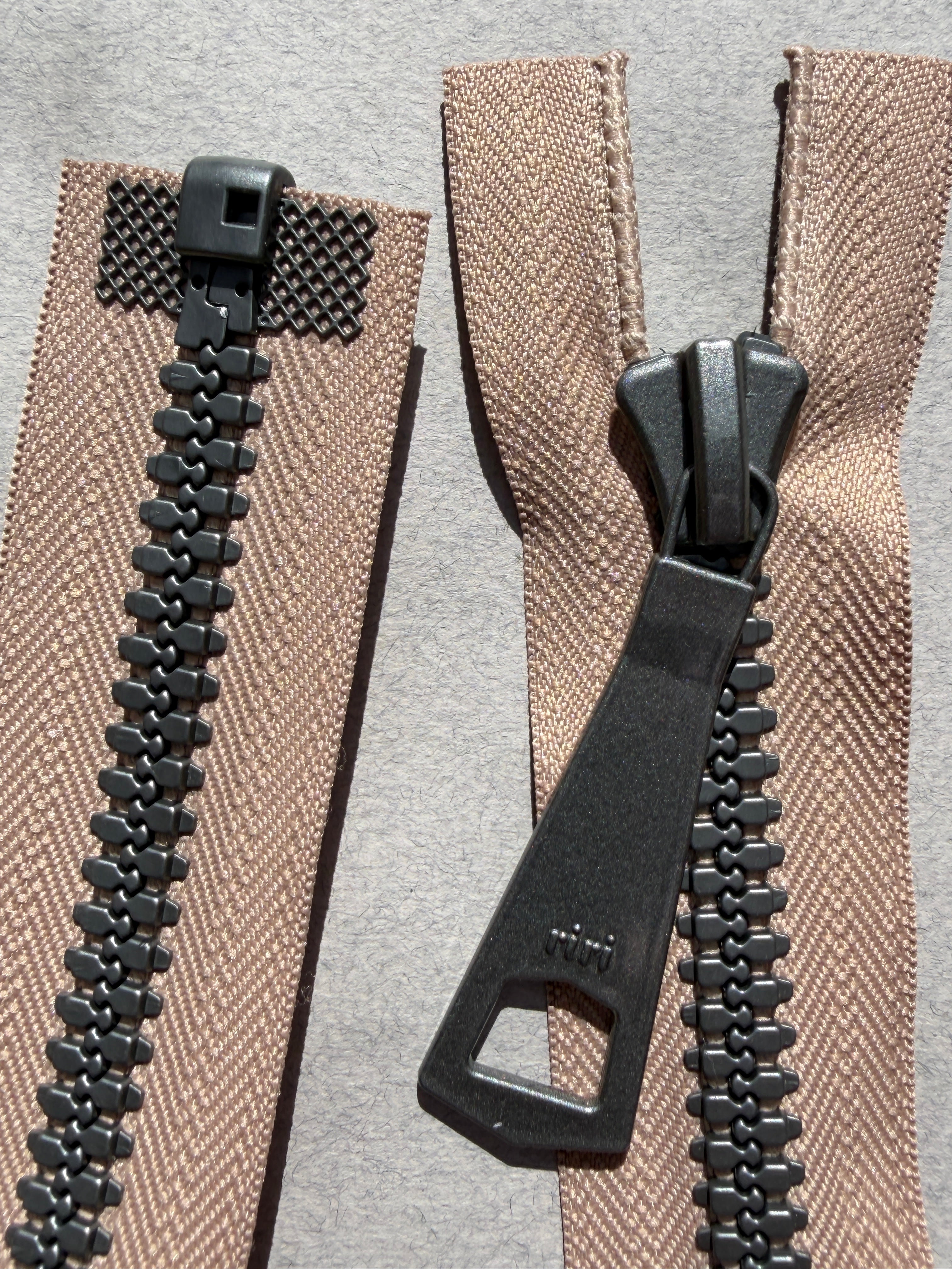 Close up Riri open end nylon zip SP Haberdashery Auckland NZ