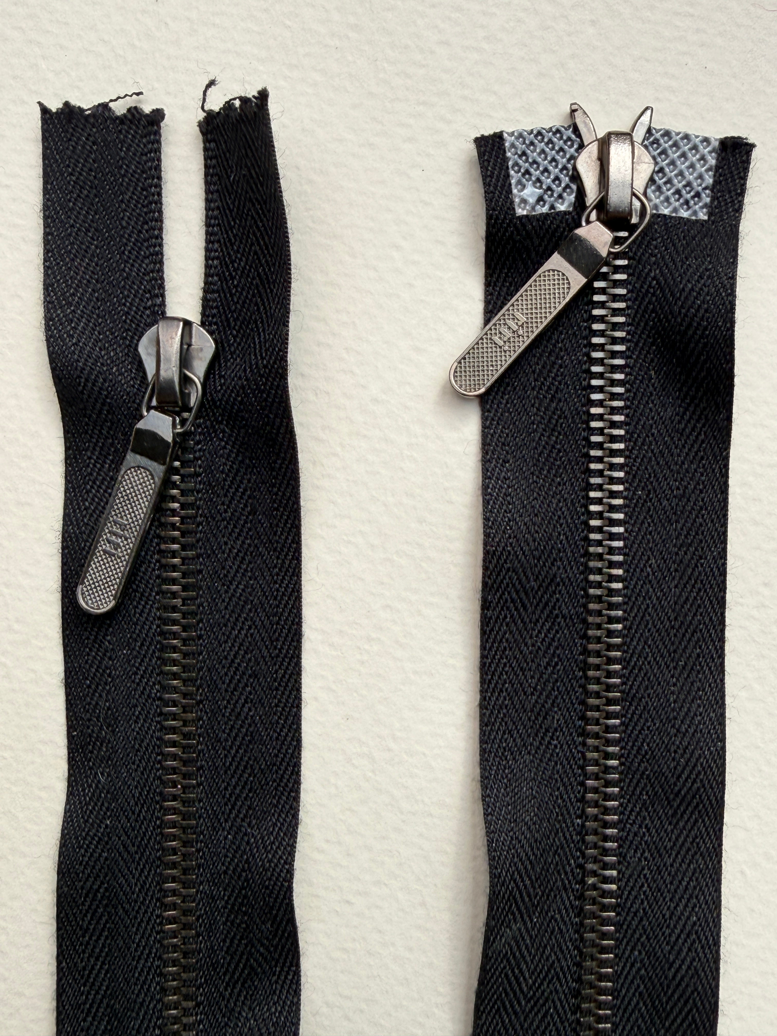 Close up Riri open end two way metal zip black  55cm SP Haberdashery Auckland  NZ