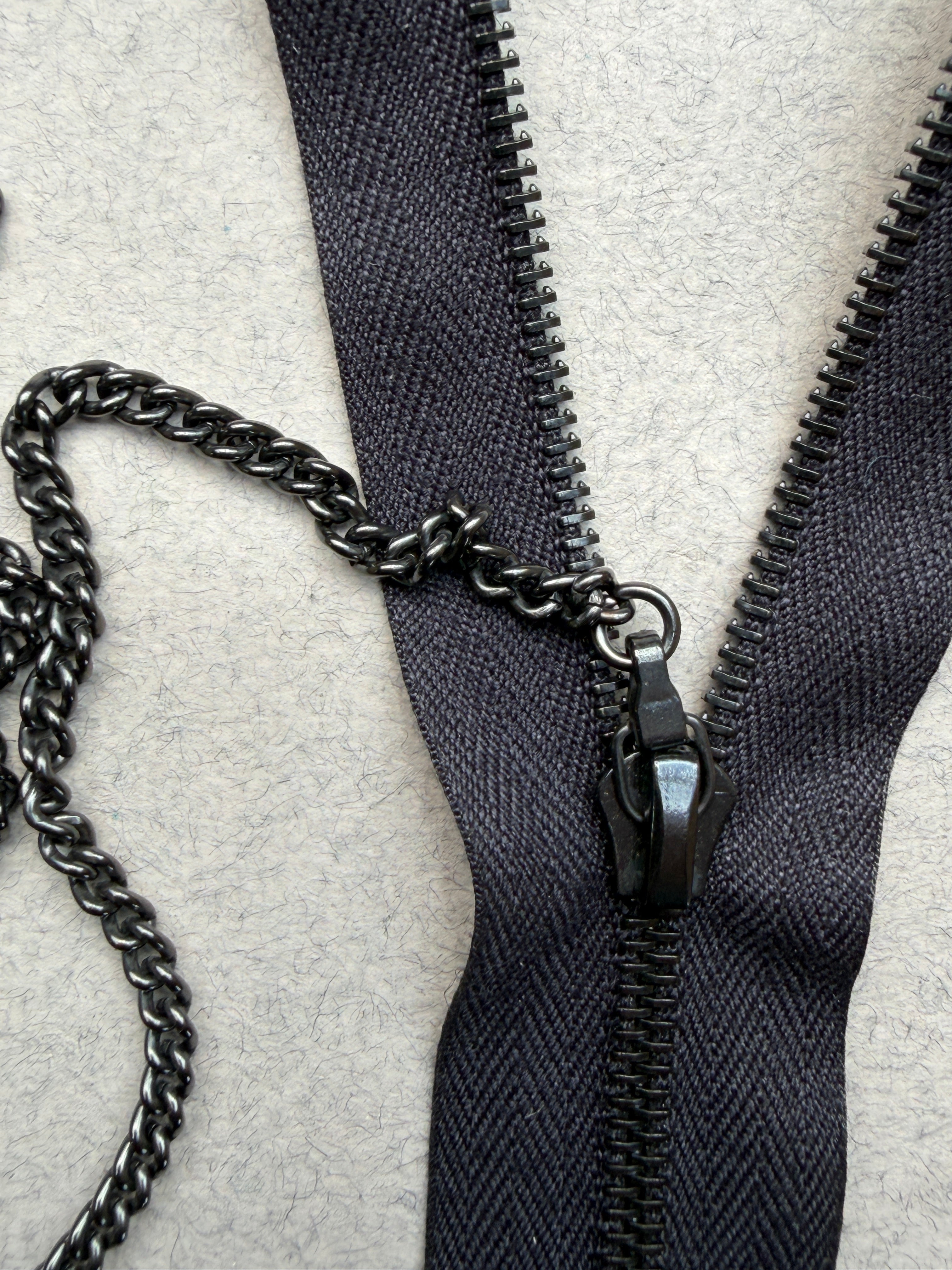 Close uo Riri two way metal black zip with joining chain 60cm SP Haberdashery Auckland NZ