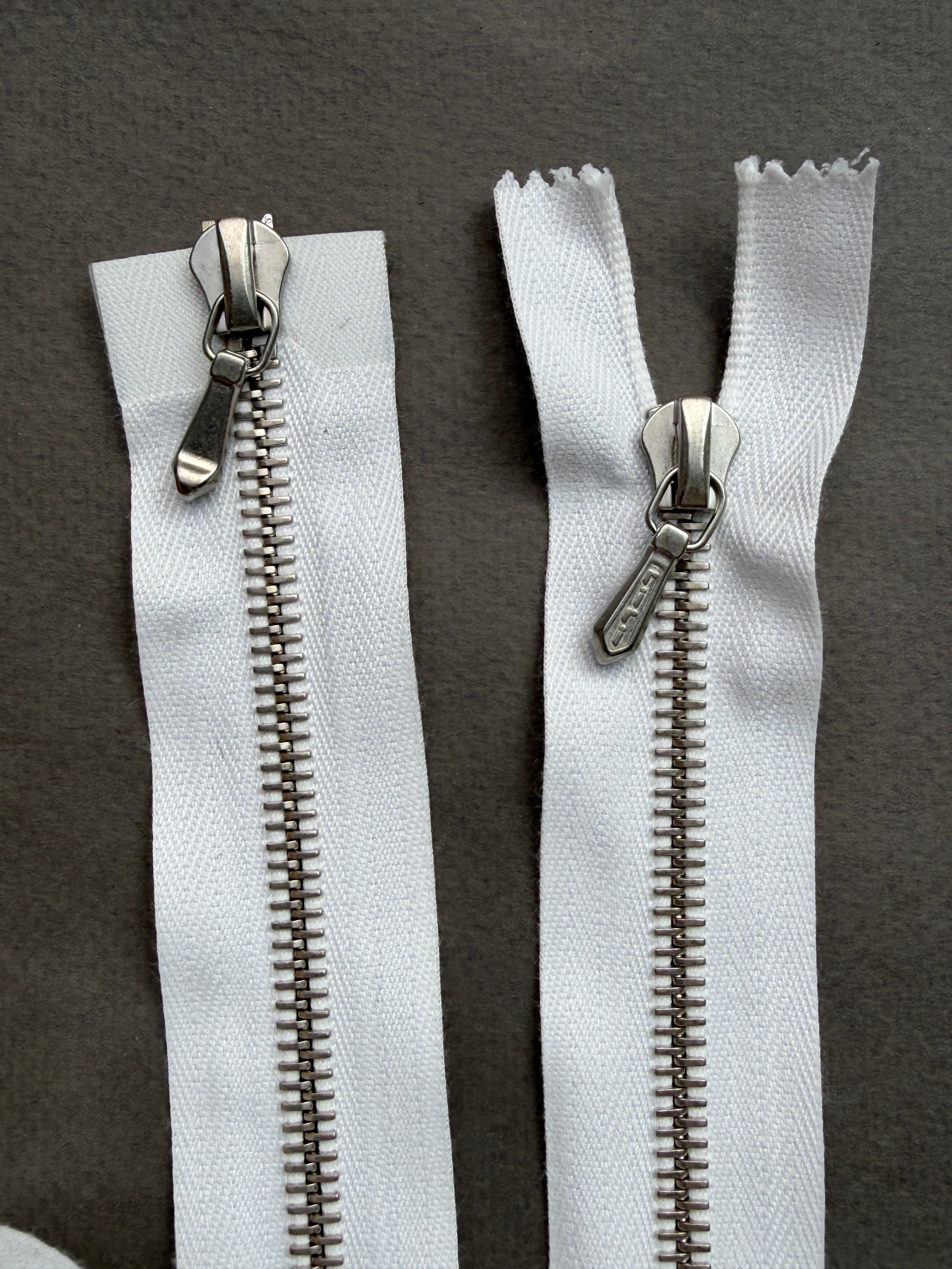Close up Riri open end two ways white silver zip  93.5cm S Haberdashery Auckland NZ