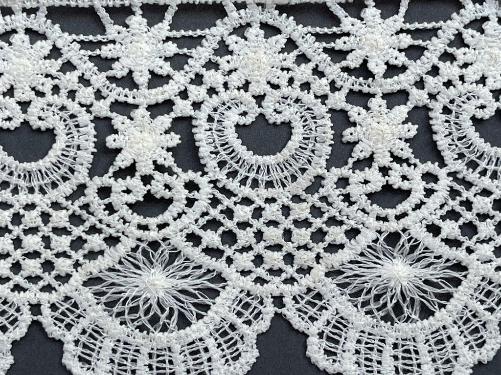 Close up ivory guipure lace trim SP Haberdashery Auckland NZ