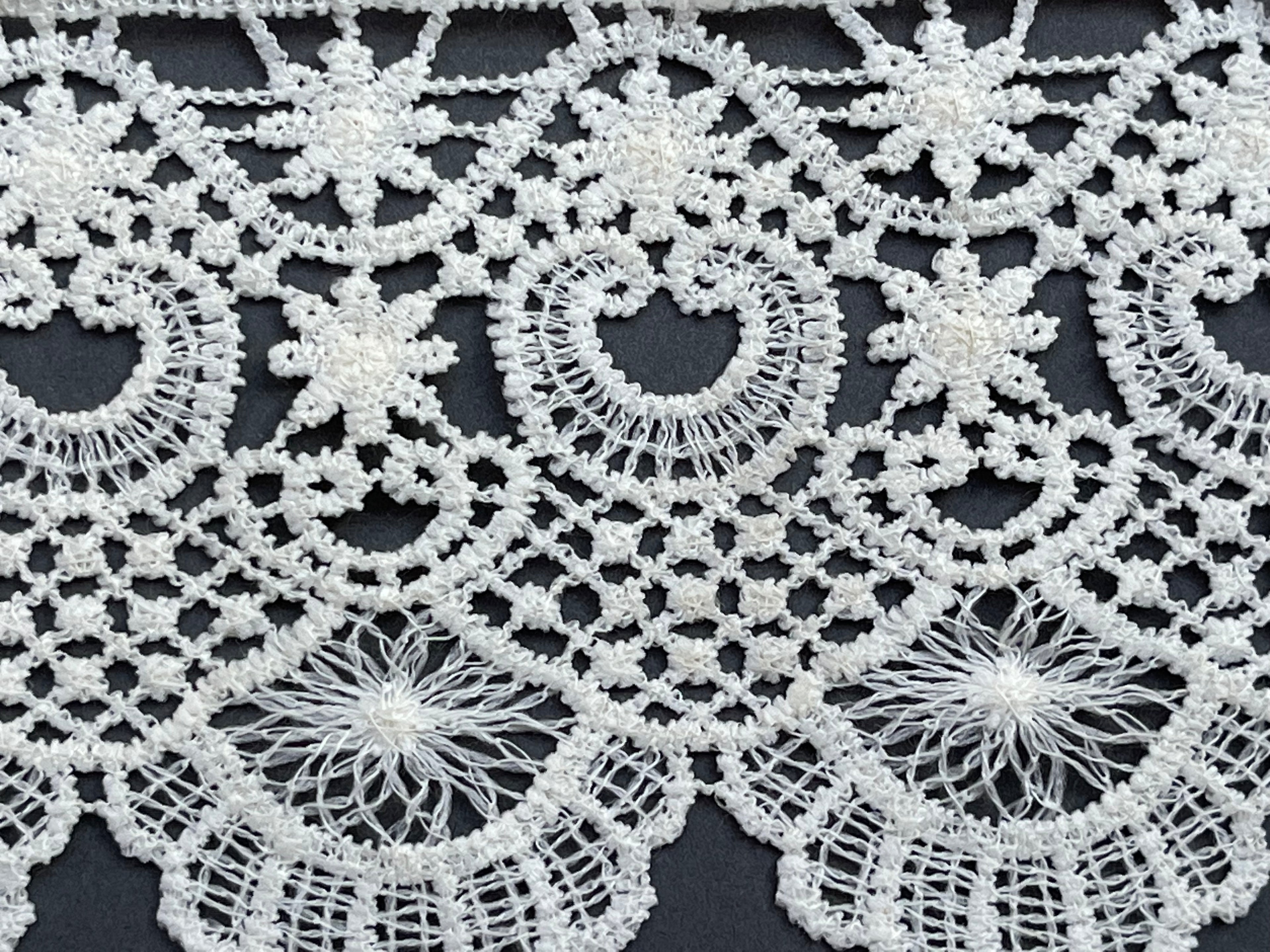 Close up ivory guipure lace trim SP Haberdashery Auckland NZ