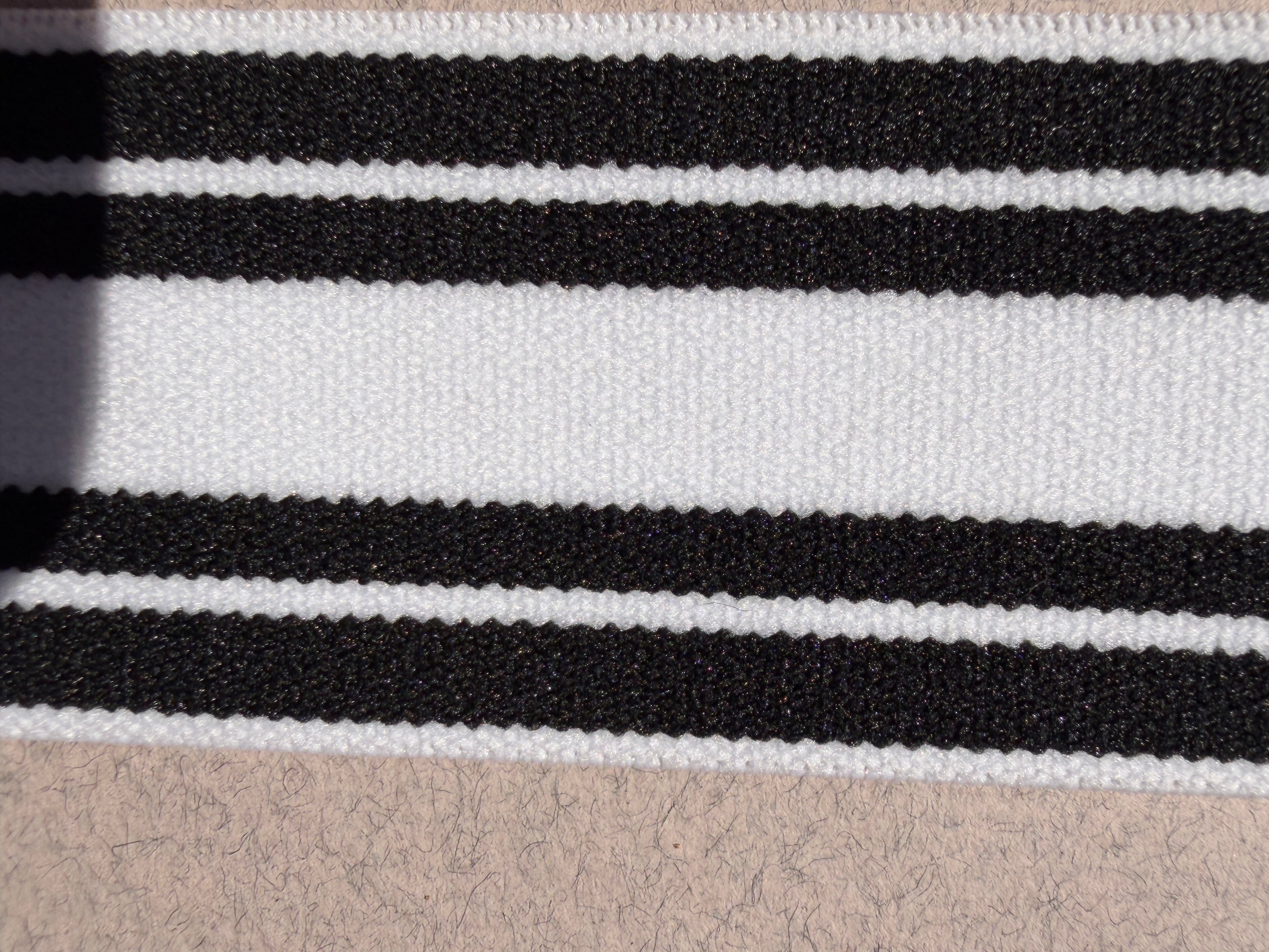 Close up white black stripe elastic SP Haberdashery Auckland NZ