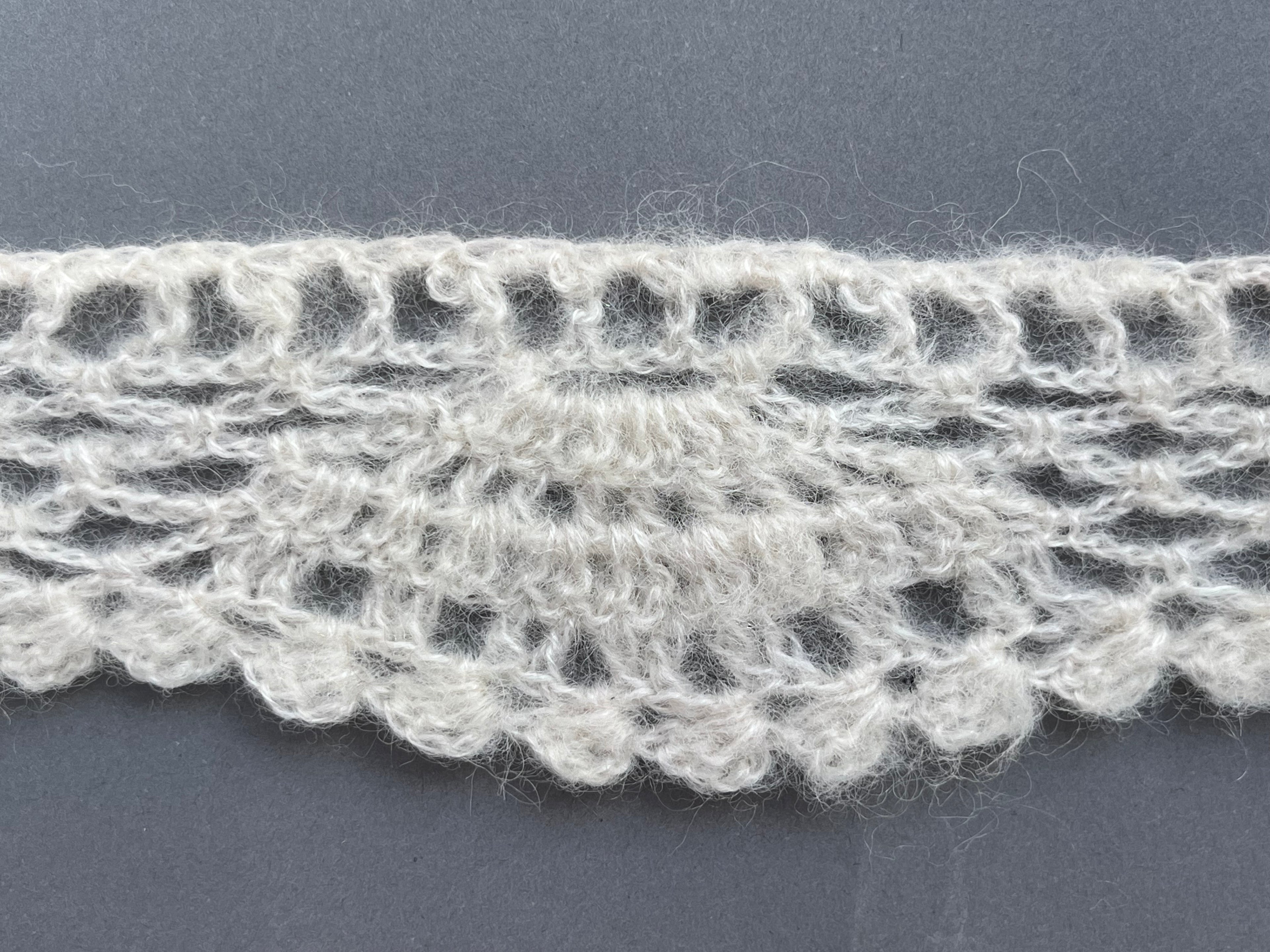 Close up  cream wool crochet trim SP Haberdashery Auckland NZ
