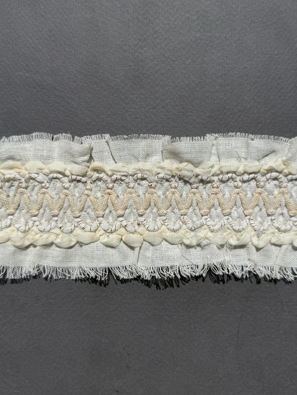 Cream braid with cord design  70mm SP Haberdashery Auckland NZ