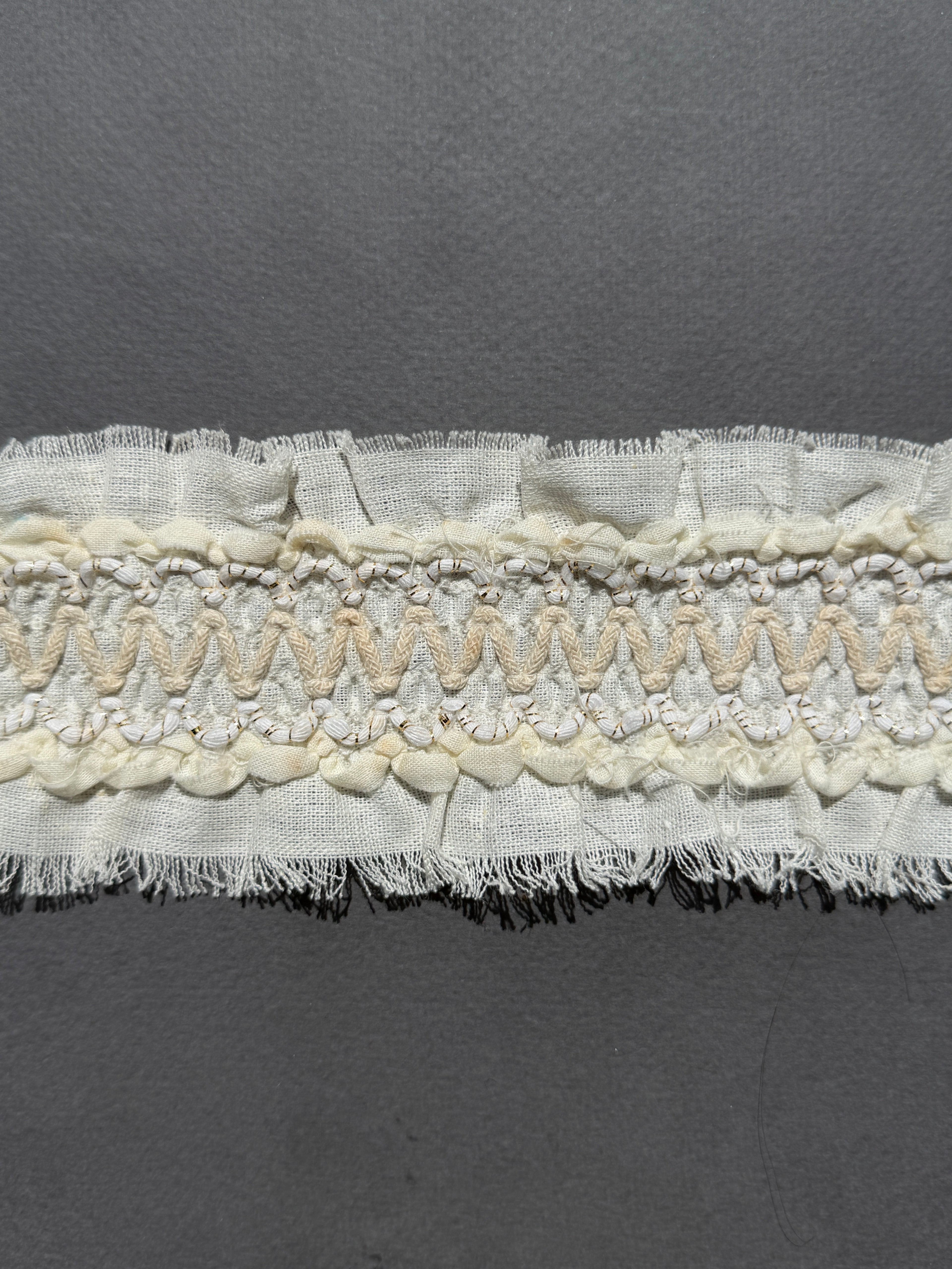 Cream braid with cord design  70mm SP Haberdashery Auckland NZ