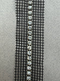 Diamante on black nylon tape insert SP Haberdashery Auckland NZ