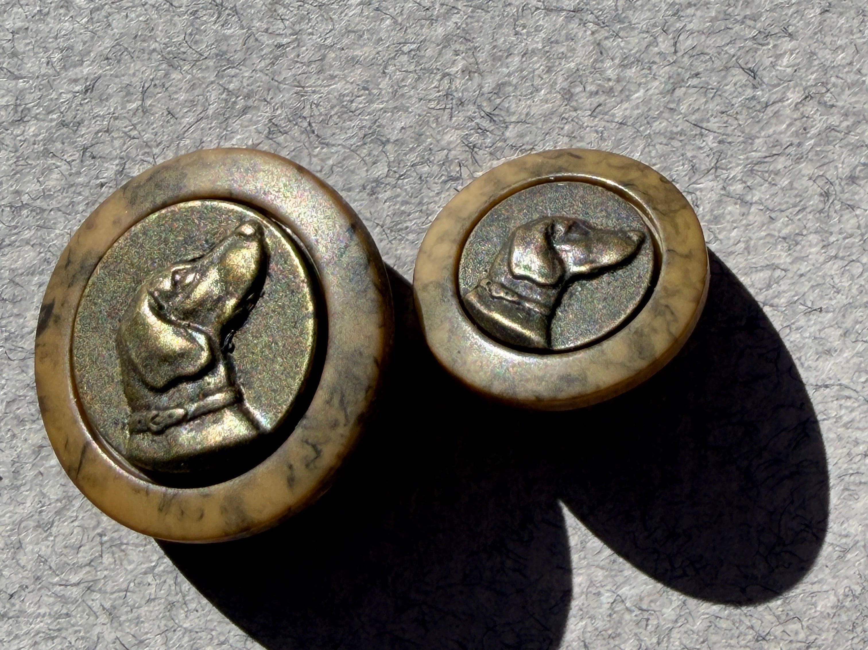 Metal dog motif button 2 sizes  SP Haberdashery Auckland NZ