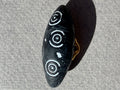 Elliptical grey  etched design shank button  SP Haberdashery Auckland NZ