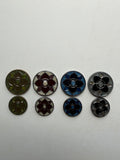 Enamel inlay metal buttons 4 colours SP Haberdashery Auckland NZ