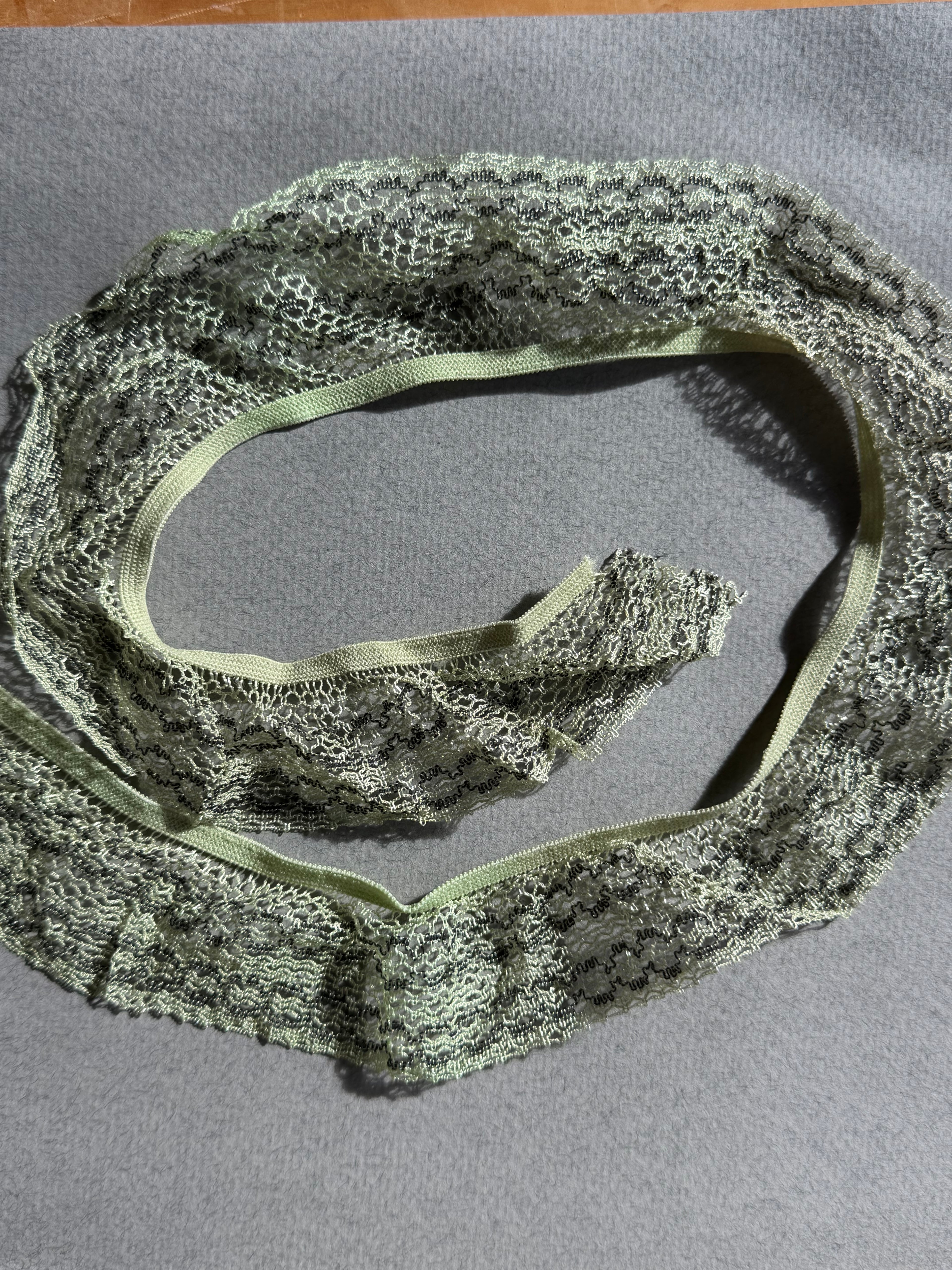 Green elastic lace trim polyamid 40mm SP Haberdashery Auckland NZ