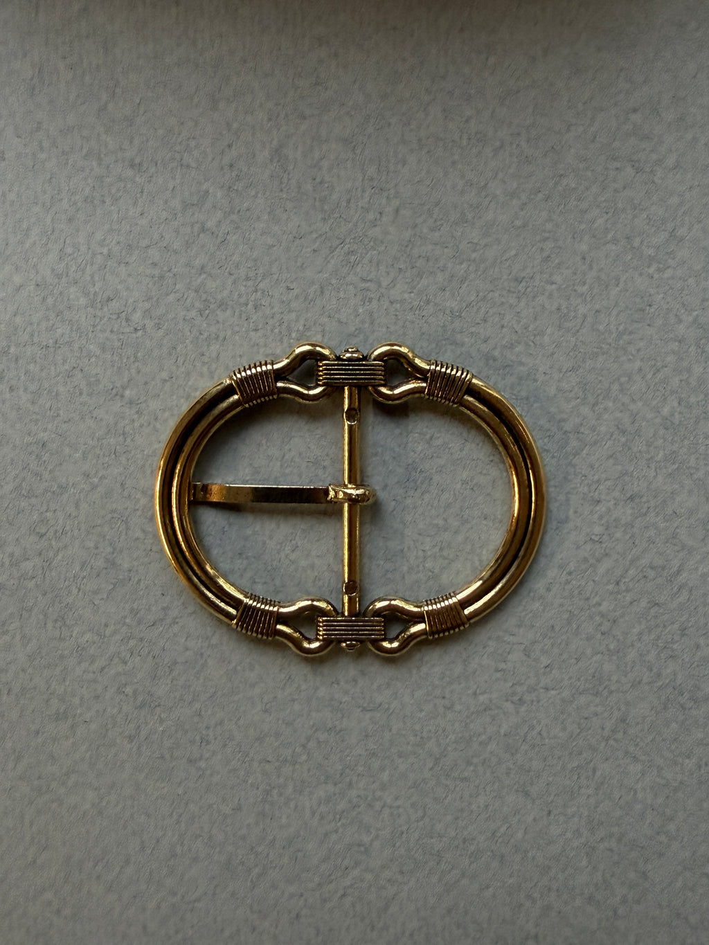 Antique Gold Plated Horseshoe Buckle | Two-Ring, 65mm | SP Haberdashery