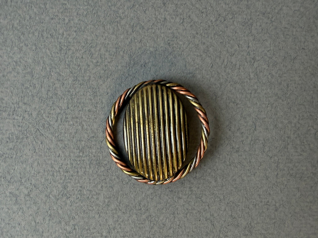 Metal Antique Shank Button | Brass & Copper Rope, 38mm | SP Haberdashery