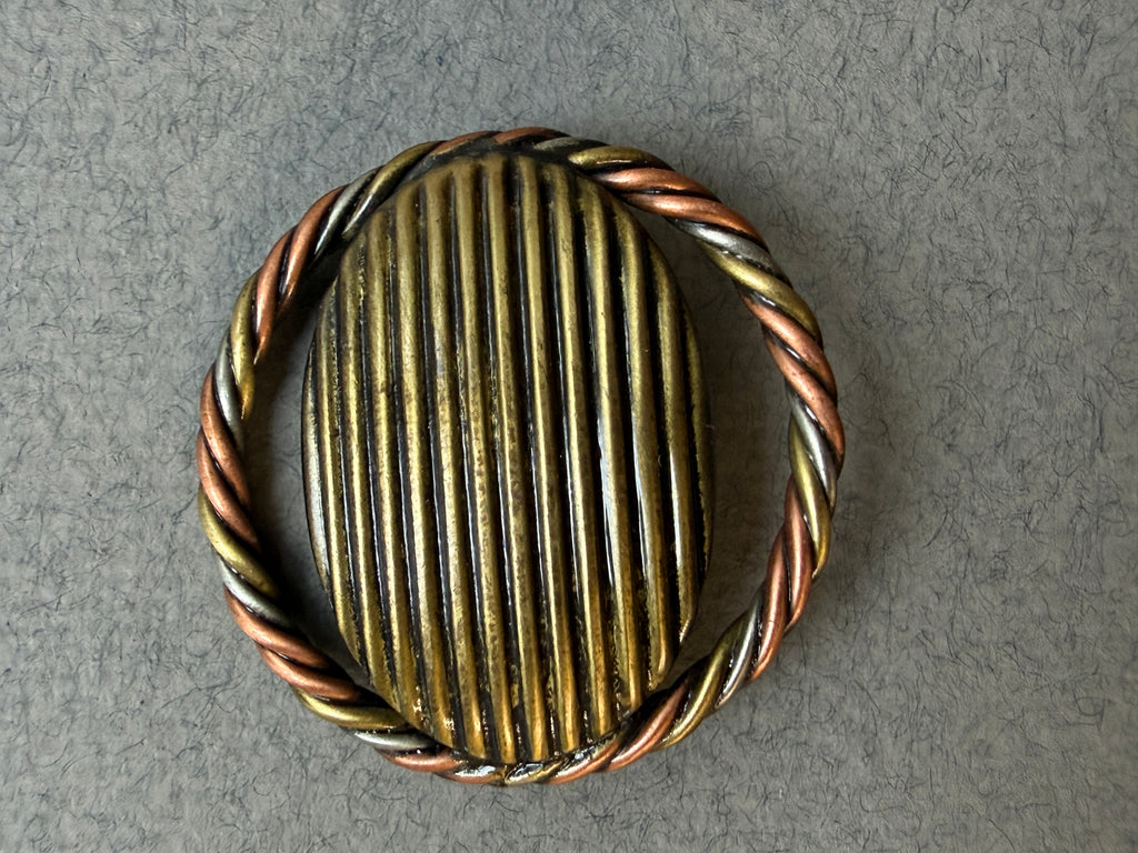 Metal Antique Shank Button | Brass & Copper Rope, 38mm | SP Haberdashery