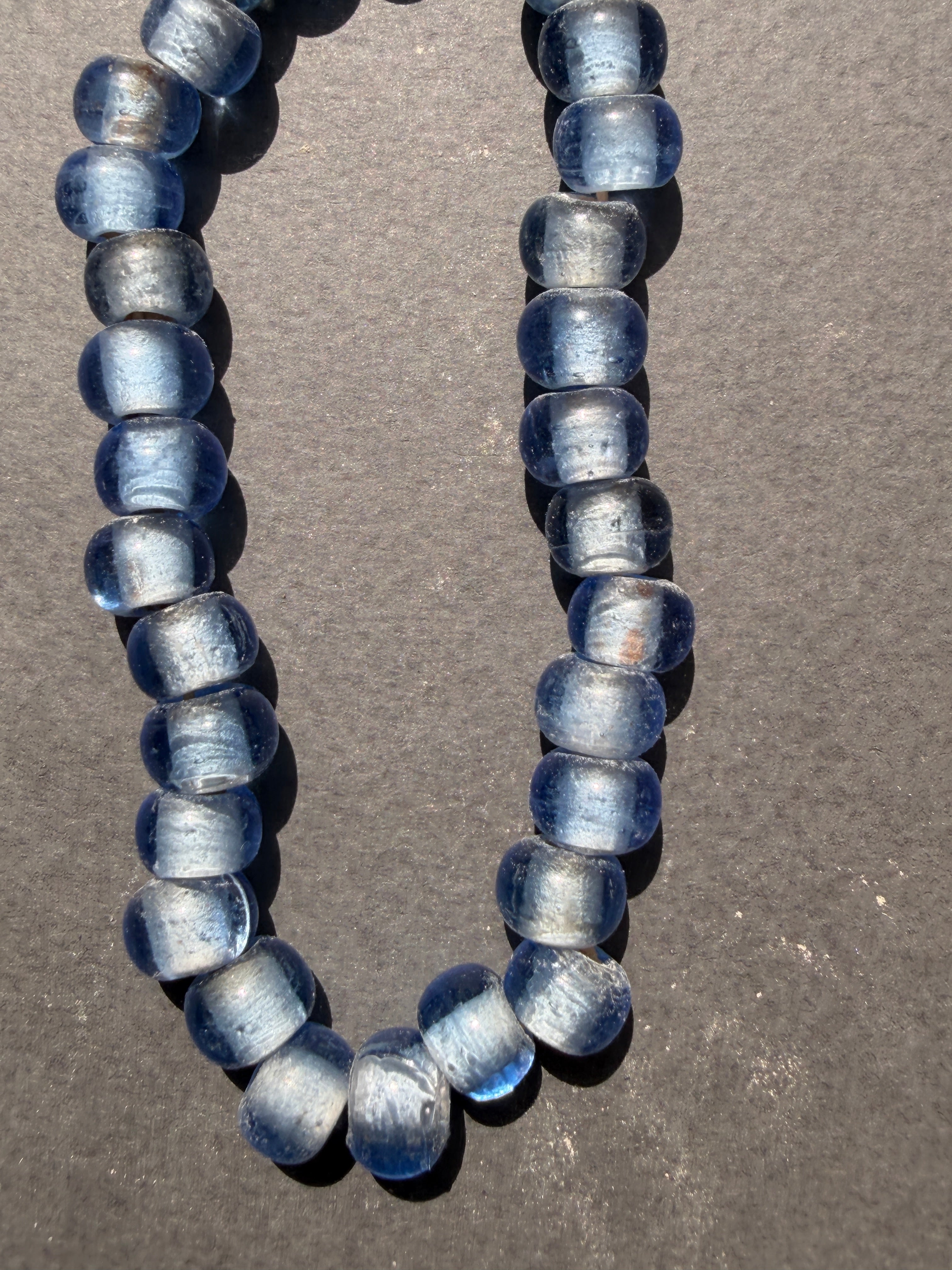 Blue glass beads from India 5mm