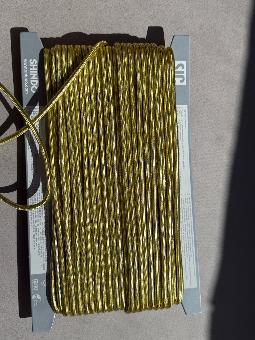 Shindo gold pearl cord  5mm  x30 mtre bundle