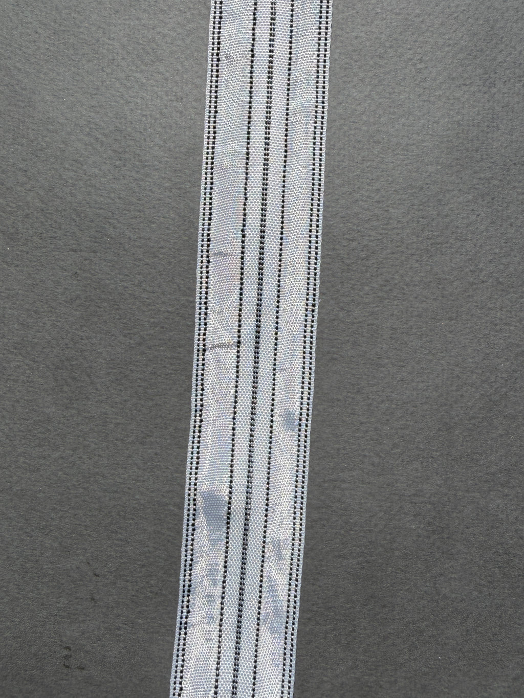 White Satin Ribbon with Black Stitching | 32mm | SP Haberdashery