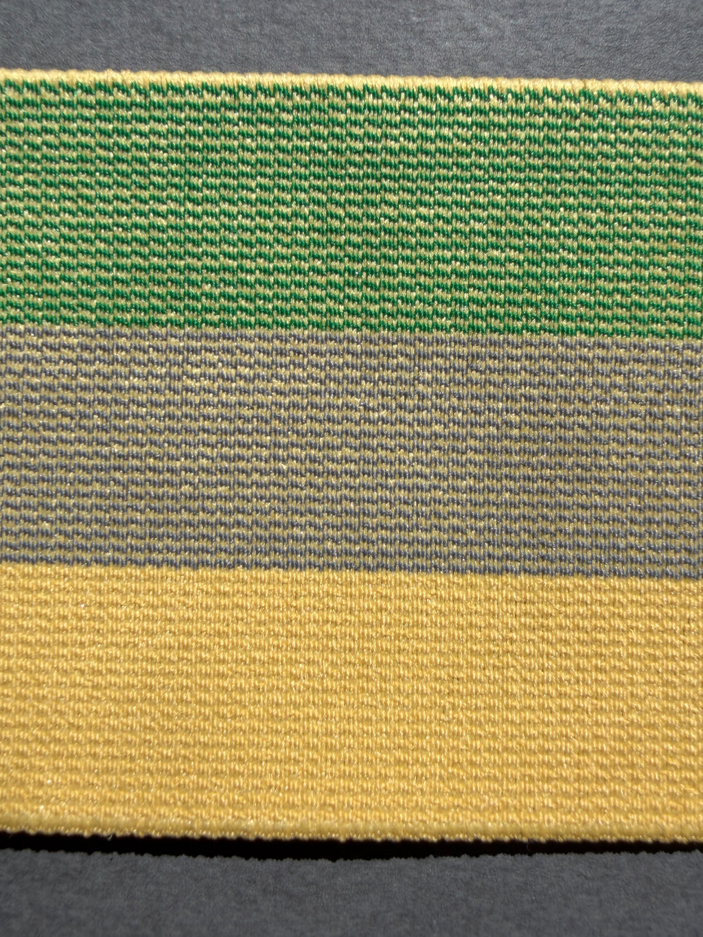 Wide Rigid Elastic | Green, Grey & Yellow, 75mm | SP Haberdashery