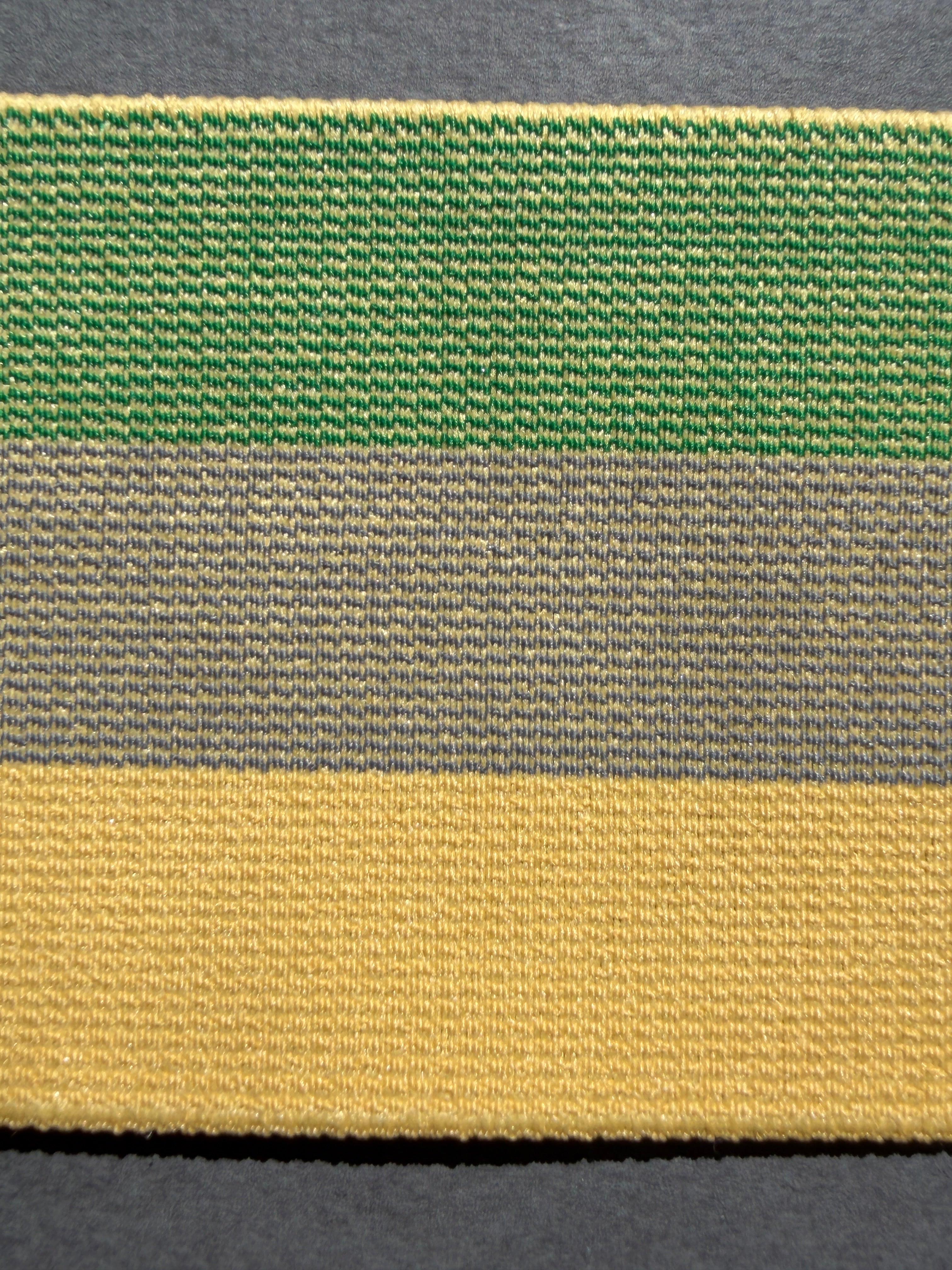 Wide Rigid Elastic | Green, Grey & Yellow, 75mm | SP Haberdashery