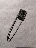 Brooch  Pin in decorative metal 90mm