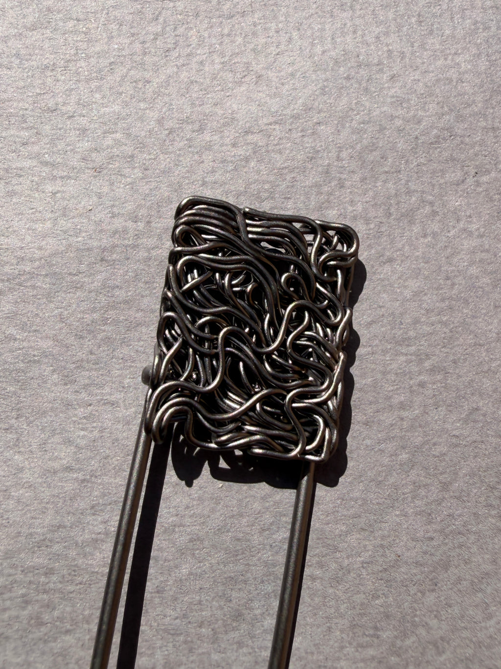 Brooch Pin | Dark Metal Scrolling Wire, 90mm | SP Haberdashery