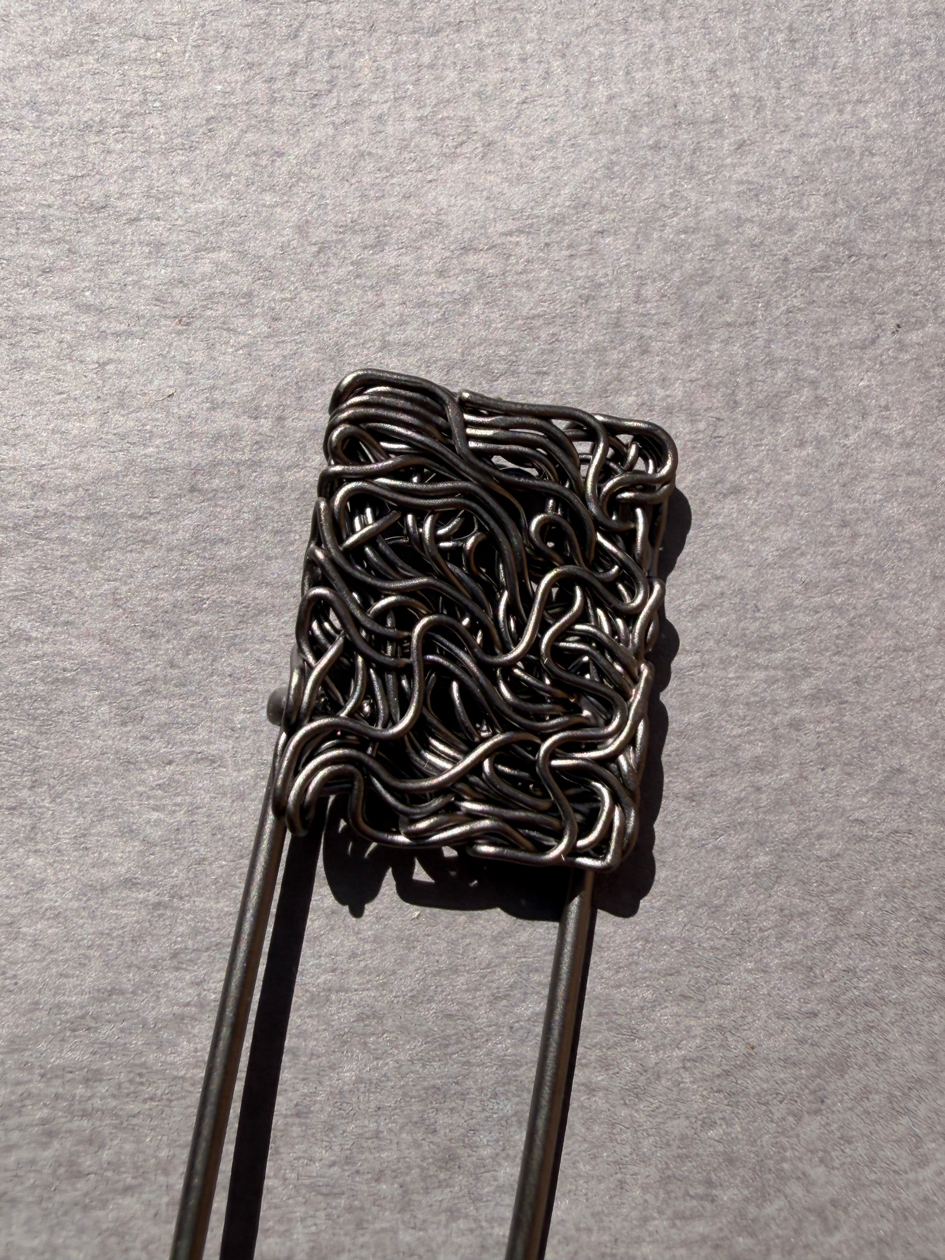 Brooch Pin | Dark Metal Scrolling Wire, 90mm | SP Haberdashery
