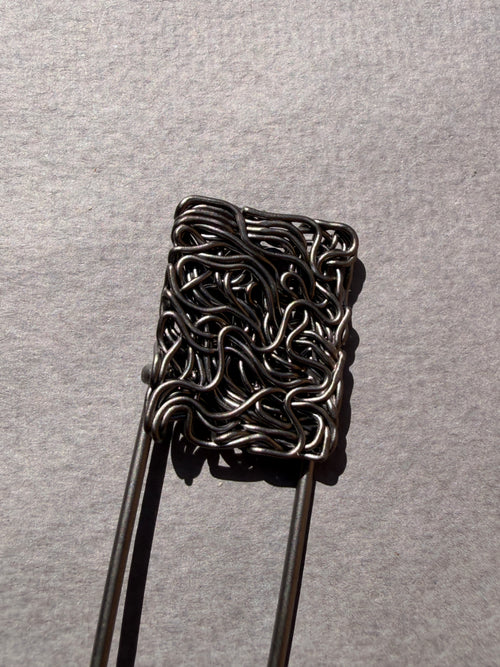 Brooch Pin | Dark Metal Scrolling Wire, 90mm | SP Haberdashery