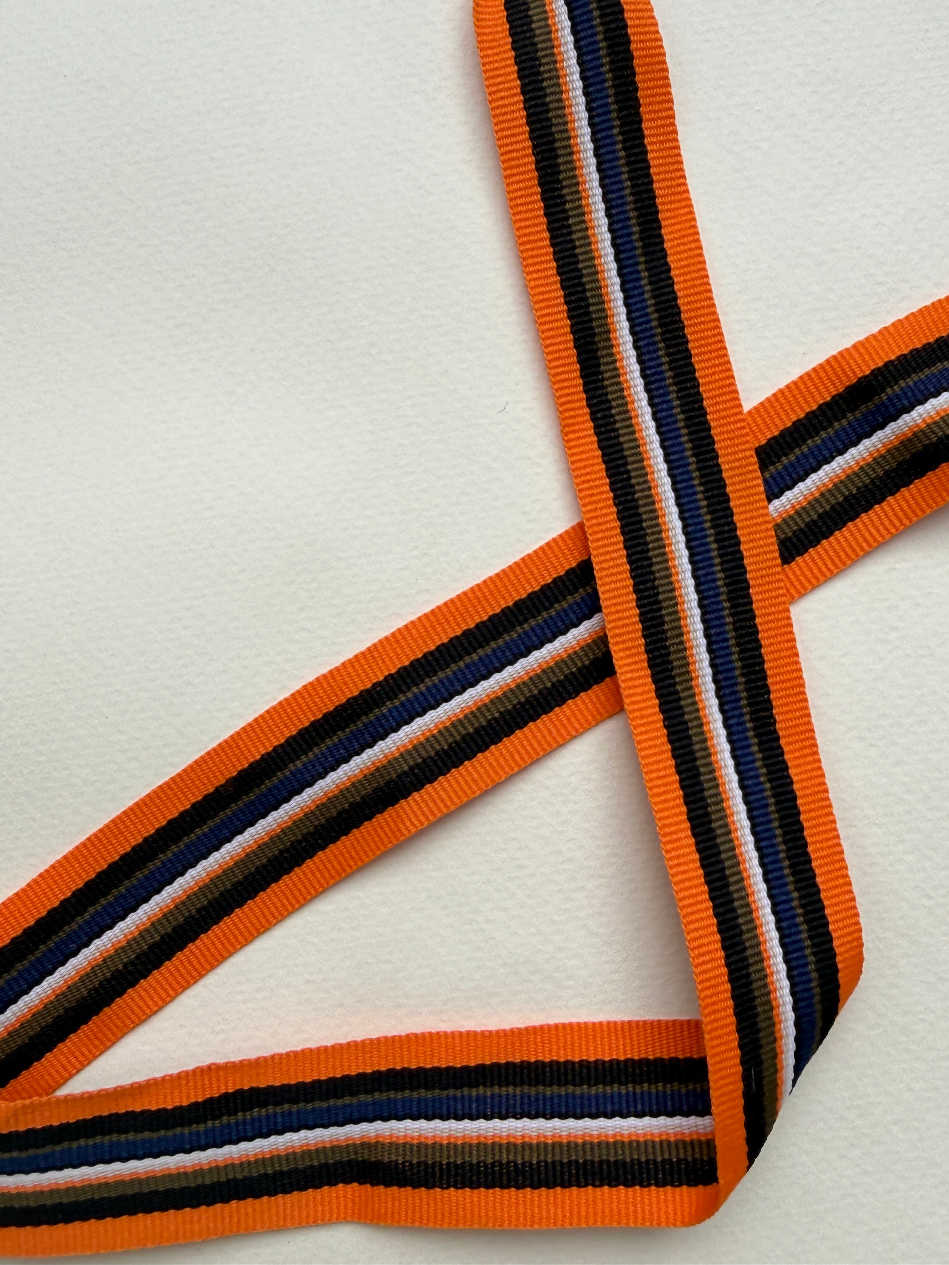 Orange Striped Grosgrain Ribbon | 23mm | SP Haberdashery